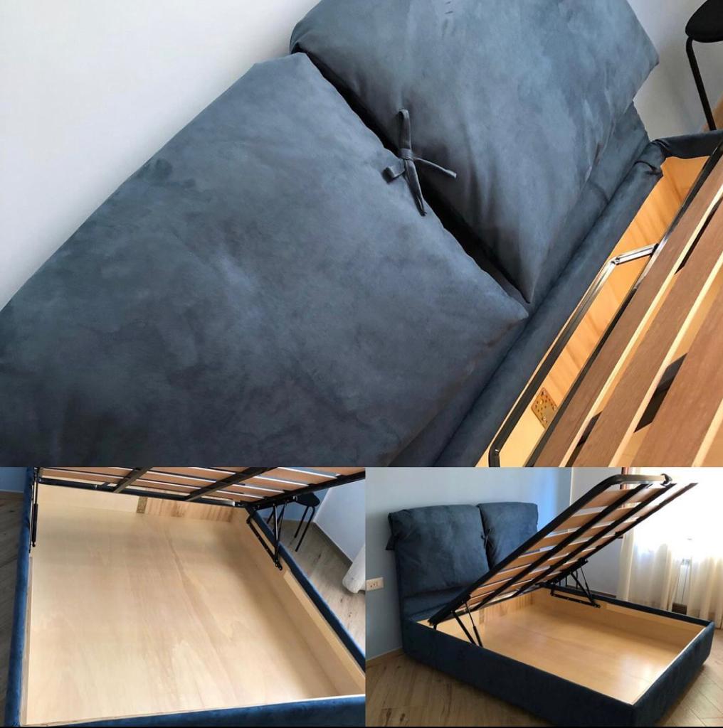Letto contenitore su misura con vano interno e meccanismo di sollevamento