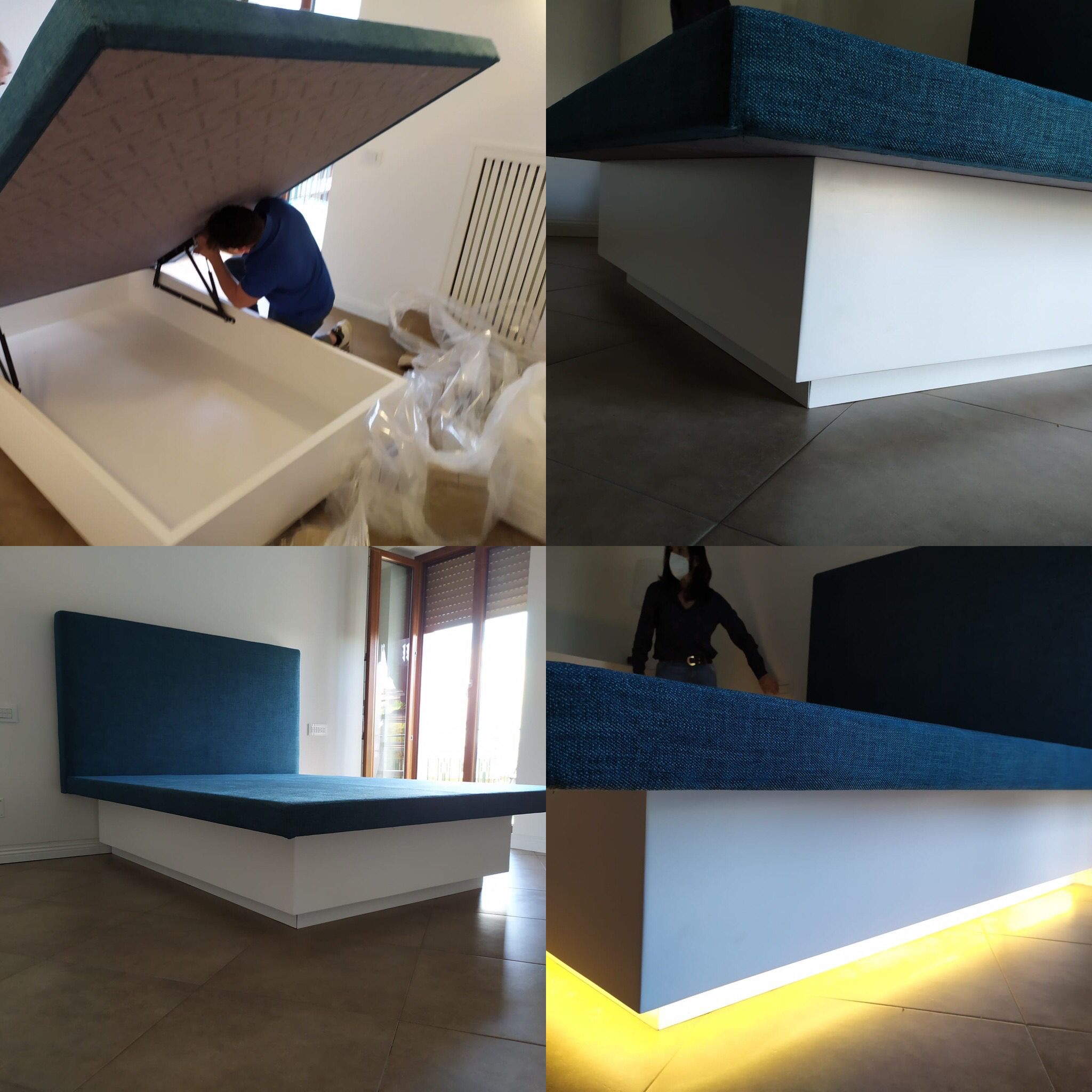 Letto su misura personalizzato con illuminazione LED integrata