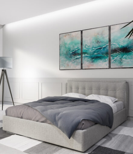 Letto matrimoniale artigianale modello Morbido imbottito e personalizzabile in tessuti, colori e dimensioni