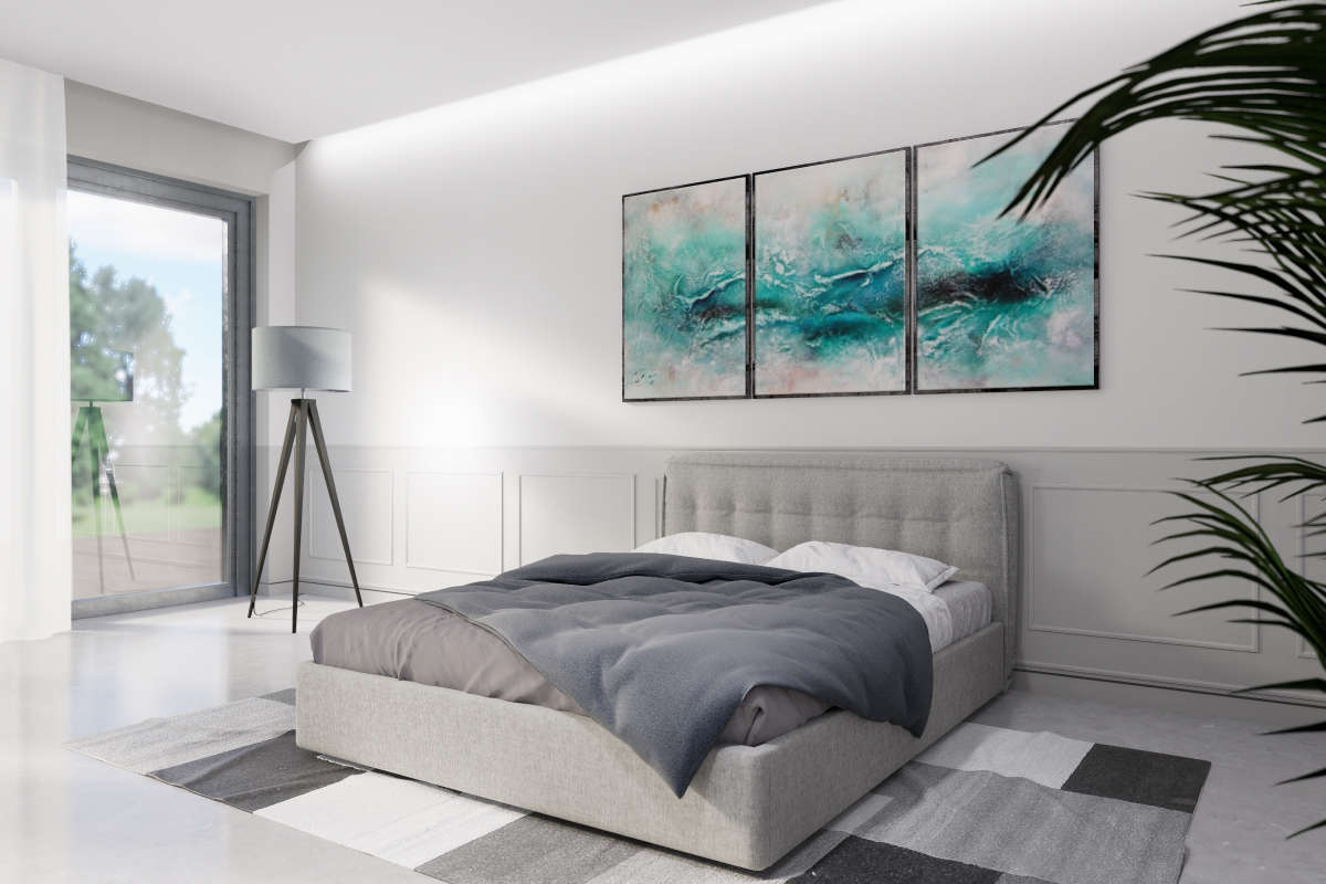 Letto matrimoniale artigianale modello Morbido imbottito e personalizzabile in tessuti, colori e dimensioni