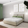 Letto artigianale su misura Modello Diva imbottito moderno