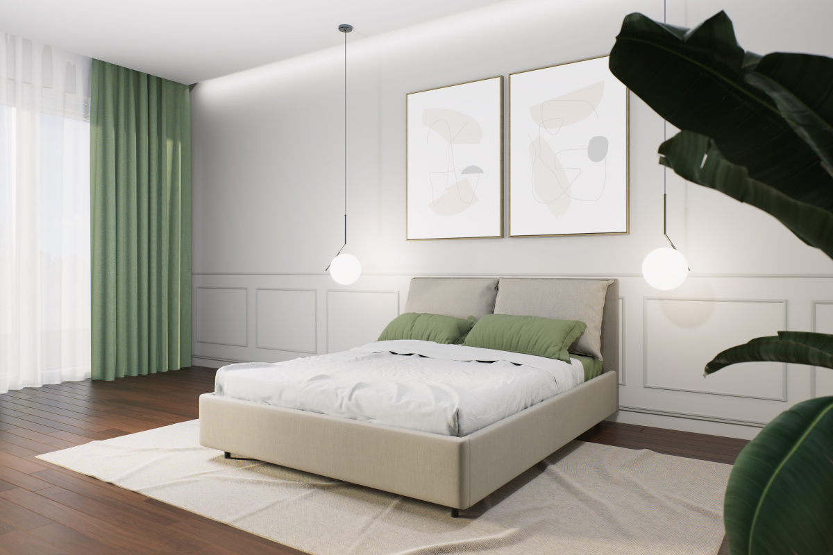 Letto artigianale su misura Modello Diva imbottito moderno