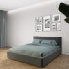 Letto matrimoniale imbottito modello Candy con testata morbida e design moderno