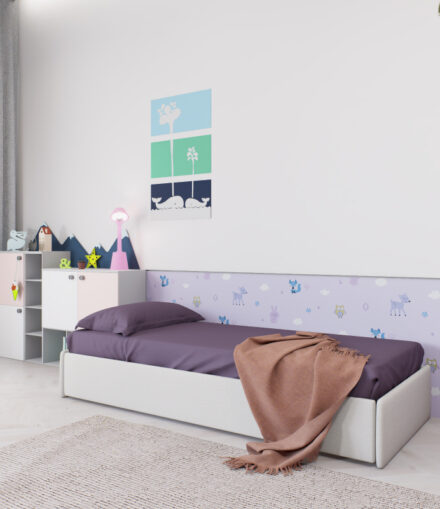 Letto singolo Top 1 personalizzabile artigianale per camerette moderne