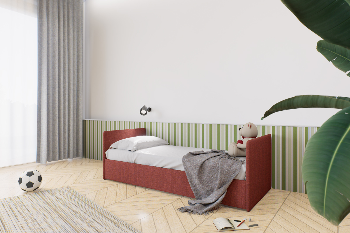 Letto singolo Top 2 con contenitore o secondo letto estraibile artigianale e personalizzabile