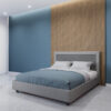 Letto matrimoniale imbottito modello Quadro con testata rettangolare personalizzabile