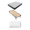 Bundle singolo con materasso ergonomico, rete a doghe e cuscino anallergico Lombardi