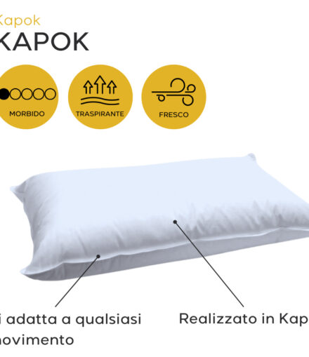 Cuscino Kapok morbido e traspirante con imbottitura naturale