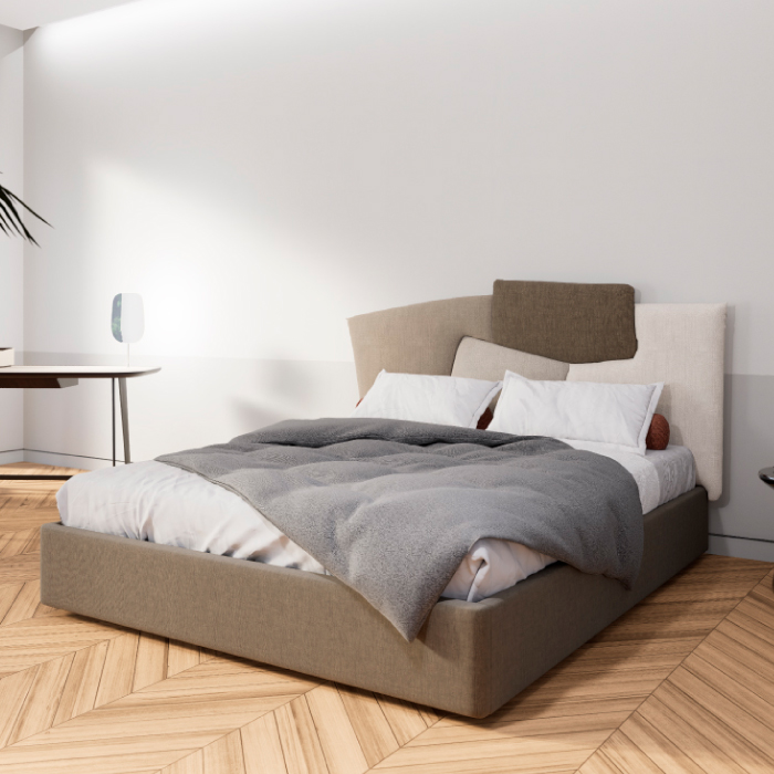 Letto matrimoniale imbottito moderno di design per camera da letto contemporanea acquistabile online e in negozio