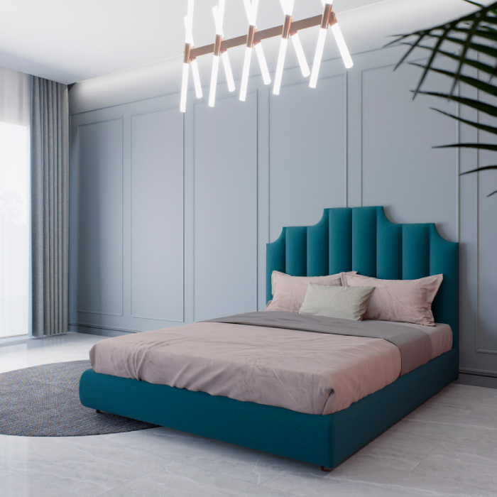 Letto matrimoniale imbottito Impero dal design moderno con testiera alta elegante acquistabile online e in negozio