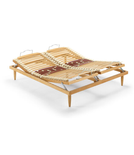 Rete manuale Ennerev Lybra 200 con struttura in legno e regolazione manuale di schiena e gambe